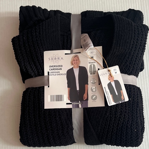 Serra Sweaters - Serra Women's Oversized Black Cardigan